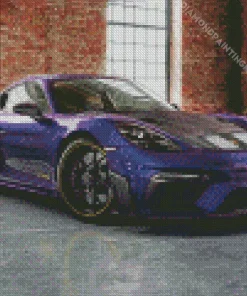 Black And Purple Porsche Diamond Painting