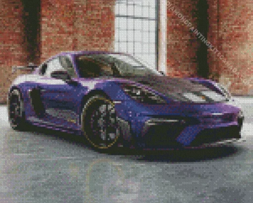 Black And Purple Porsche Diamond Painting