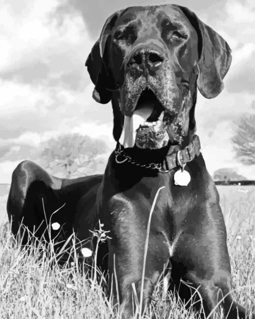 Black And White Great Dane Diamond Painting