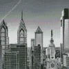 Black And White Philadelphia Skyline Diamond Painting