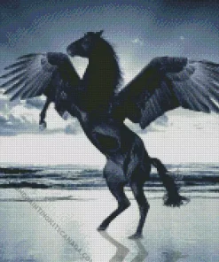 Black Horse With Wings Diamond Painting