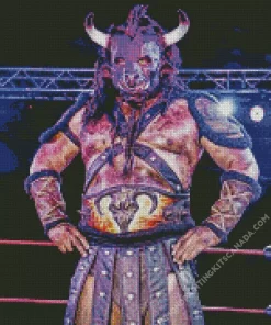 Black Taurus Mexican Wrestler Diamond Painting