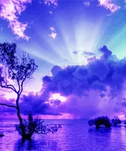 Blue And Purple Sunset Diamond Painting