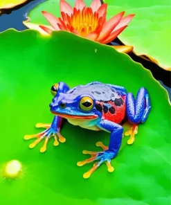 Blue And Red Frog Diamond Painting