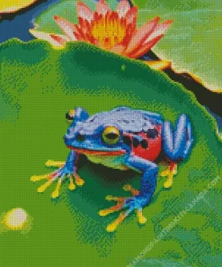 Blue And Red Frog Diamond Painting