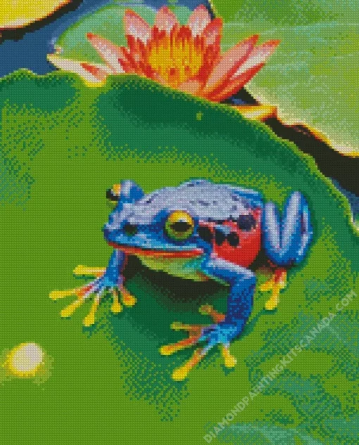 Blue And Red Frog Diamond Painting