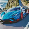 Blue And Red Lamborghini Diamond Painting