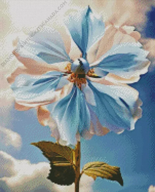 Blue And White Flower Diamond Painting