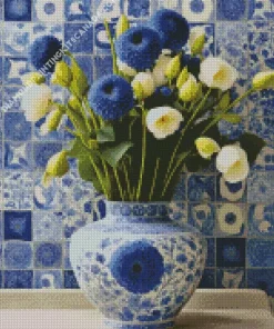 Blue And White Flower Vase Diamond Painting