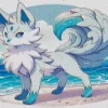 Blue And White Fox Pokemon Diamond Painting