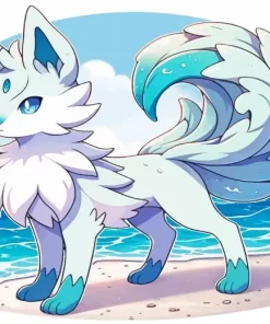 Blue And White Fox Pokemon Diamond Painting