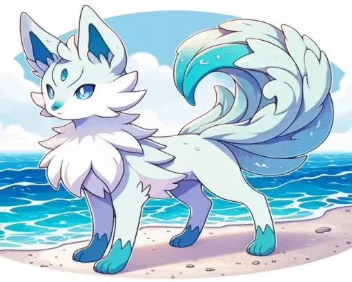 Blue And White Fox Pokemon Diamond Painting