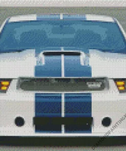 Blue And White Mustang Car Diamond Painting