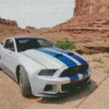 Blue And White Mustang Sport Car Diamond Painting