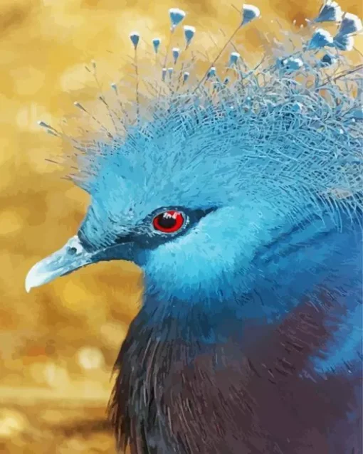 Blue Bird Face Diamond Painting