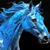 Blue Black Horse Diamond Painting