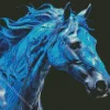 Blue Black Horse Diamond Painting