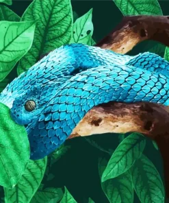 Blue Bush Snake Diamond Painting