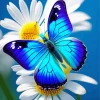 Blue Butterfly And Flower Diamond Painting