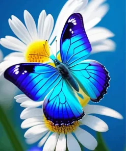 Blue Butterfly And Flower Diamond Painting