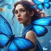 Blue Butterfly Girl Diamond Painting