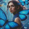 Blue Butterfly Girl Diamond Painting