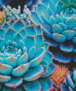 Blue Cactus Diamond Painting