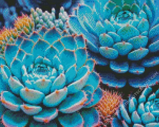 Blue Cactus Diamond Painting