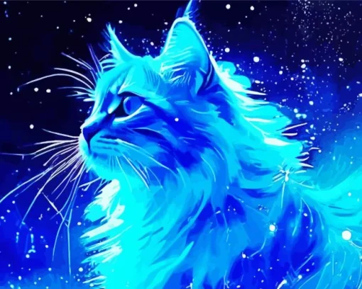 Blue Cat Art Diamond Painting