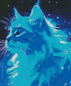 Blue Cat Art Diamond Painting