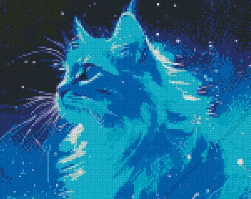 Blue Cat Art Diamond Painting