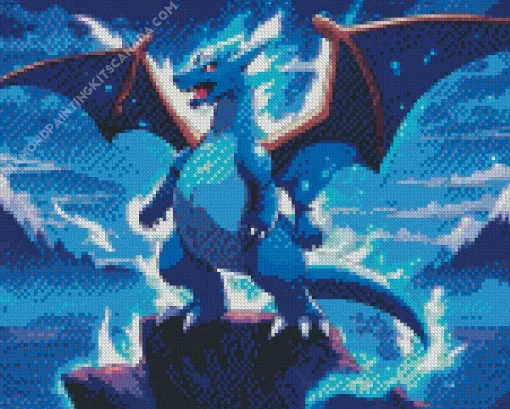 Blue Charizard Diamond Painting