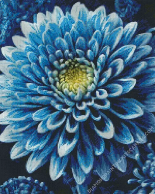 Blue Chrysanthemum Diamond Painting