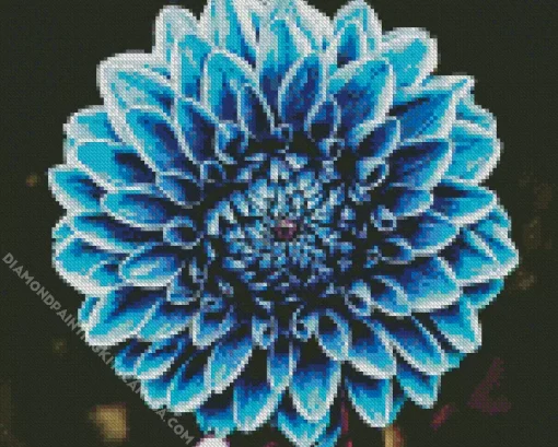 Blue Dahlia Diamond Painting