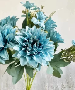 Blue Dahlia Bouquet Diamond Painting