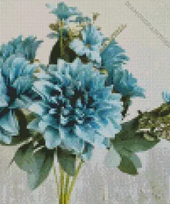 Blue Dahlia Bouquet Diamond Painting