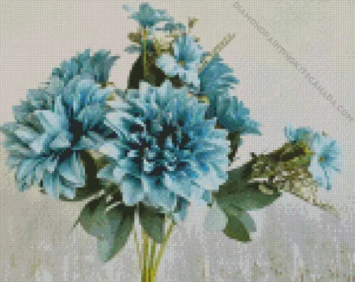 Blue Dahlia Bouquet Diamond Painting