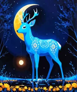 Blue Deer Diamond Painting