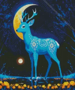 Blue Deer Diamond Painting