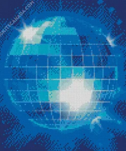 Blue Disco Ball Diamond Painting