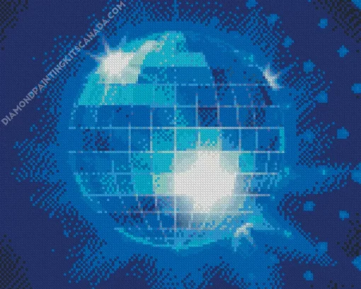 Blue Disco Ball Diamond Painting