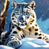 Blue Eyed Snow Leopard Diamond Painting