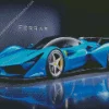 Blue Ferrari Sport Car Diamond Painting