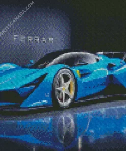 Blue Ferrari Sport Car Diamond Painting