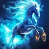 Blue Fire Horse Diamond Painting