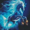 Blue Fire Horse Diamond Painting