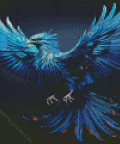 Blue Firebird Diamond Painting