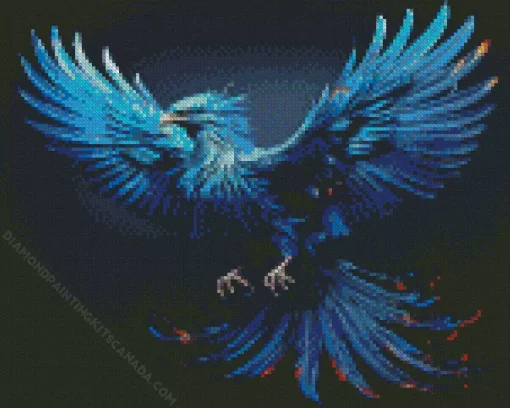 Blue Firebird Diamond Painting