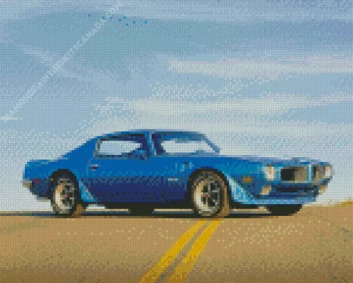 Blue Firebird Car Diamond Painting