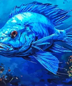 Blue Fish Art Diamond Painting